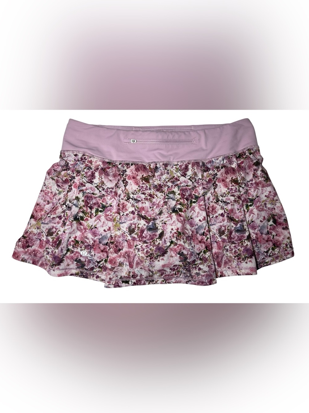 Lululemon Play Off The Pleats Skirt Skort Blossom Spritz Pink Chalk Floral-SZ 8 - Picture 3 of 8